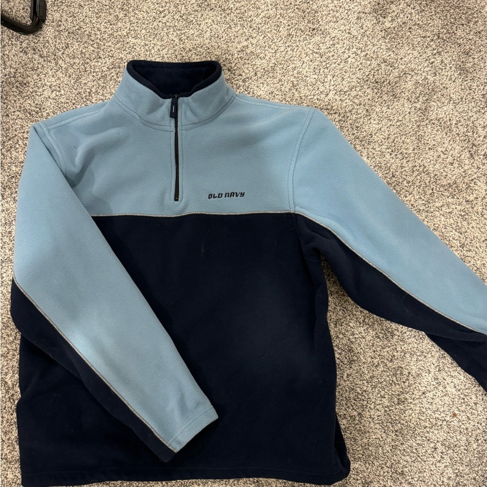 Vintage Y2K fleece Old Navy Blue and navy Quarter-Zip Pullover